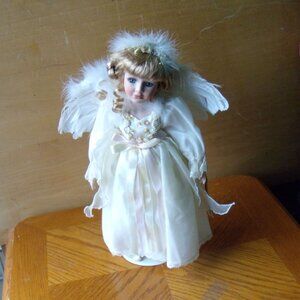 Geppeddo Adorable 16 Inch Porcelain Angel Collectors Doll For Christmas